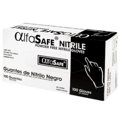 GUANTES DE NITRILO ALFA SAFE  Talla  S, M, L Caja X 100 Und