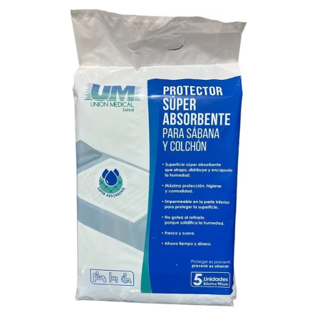 Protector súper absorbente para sábana y colchón UNIÓN MEDICAL