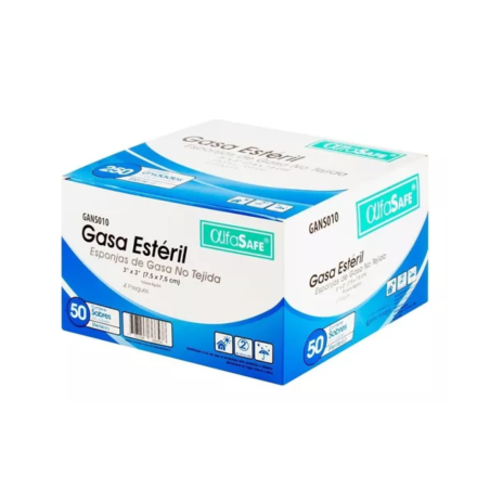 GASA ESTERIL NO TEJIDA  SOBRE X 5. Alfa Safe